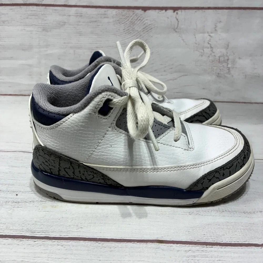 Nike Air Jordan 3 Retro‎ TD White Midnight Navy 10C DM0968-140